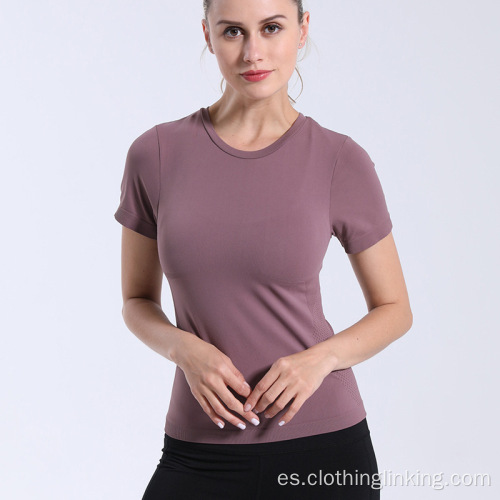 Camisas de entrenamiento sin costuras para mujer